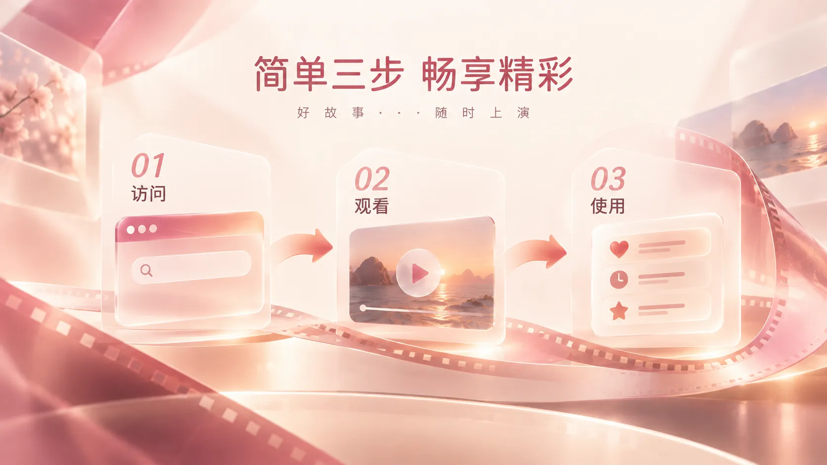 连续观看与内容选择相关的画面